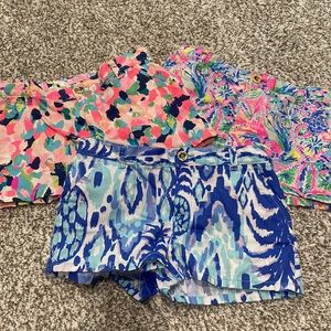 3 PAIRS girls Lilly Pulitzer shorts size 12